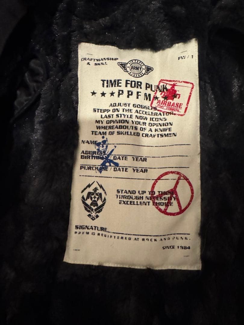 ppfmファー付きミリタリー モッズコートMサイズブラック