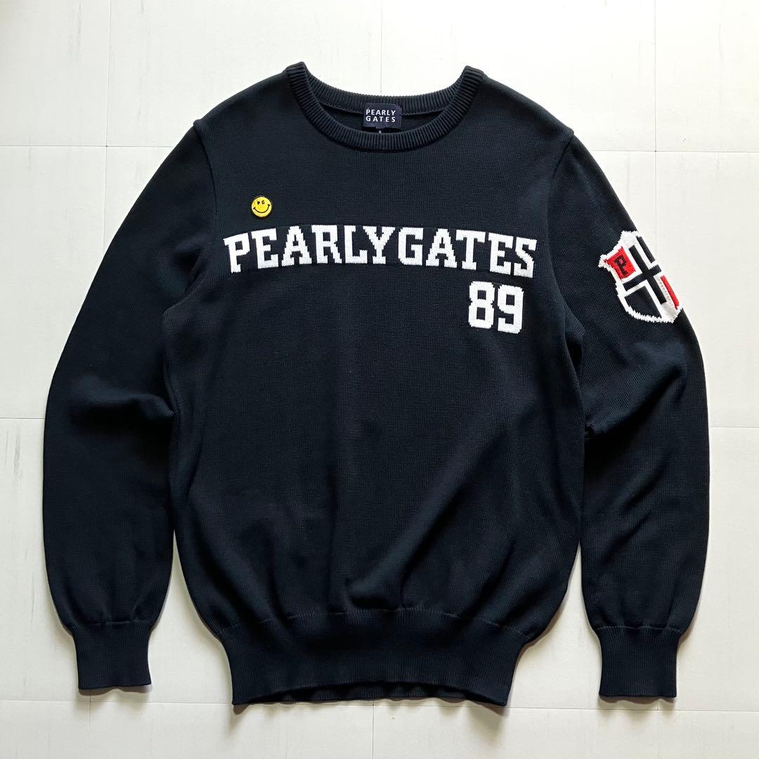 美品】PEARLY GATES コットンクルーネックニット ブラック 5 - メルカリ