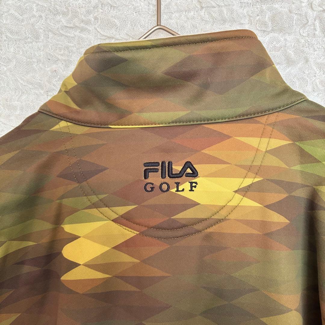 フィラゴルフ トラックジャケット 総柄 裏フリース迷彩柄 ジャンパー L