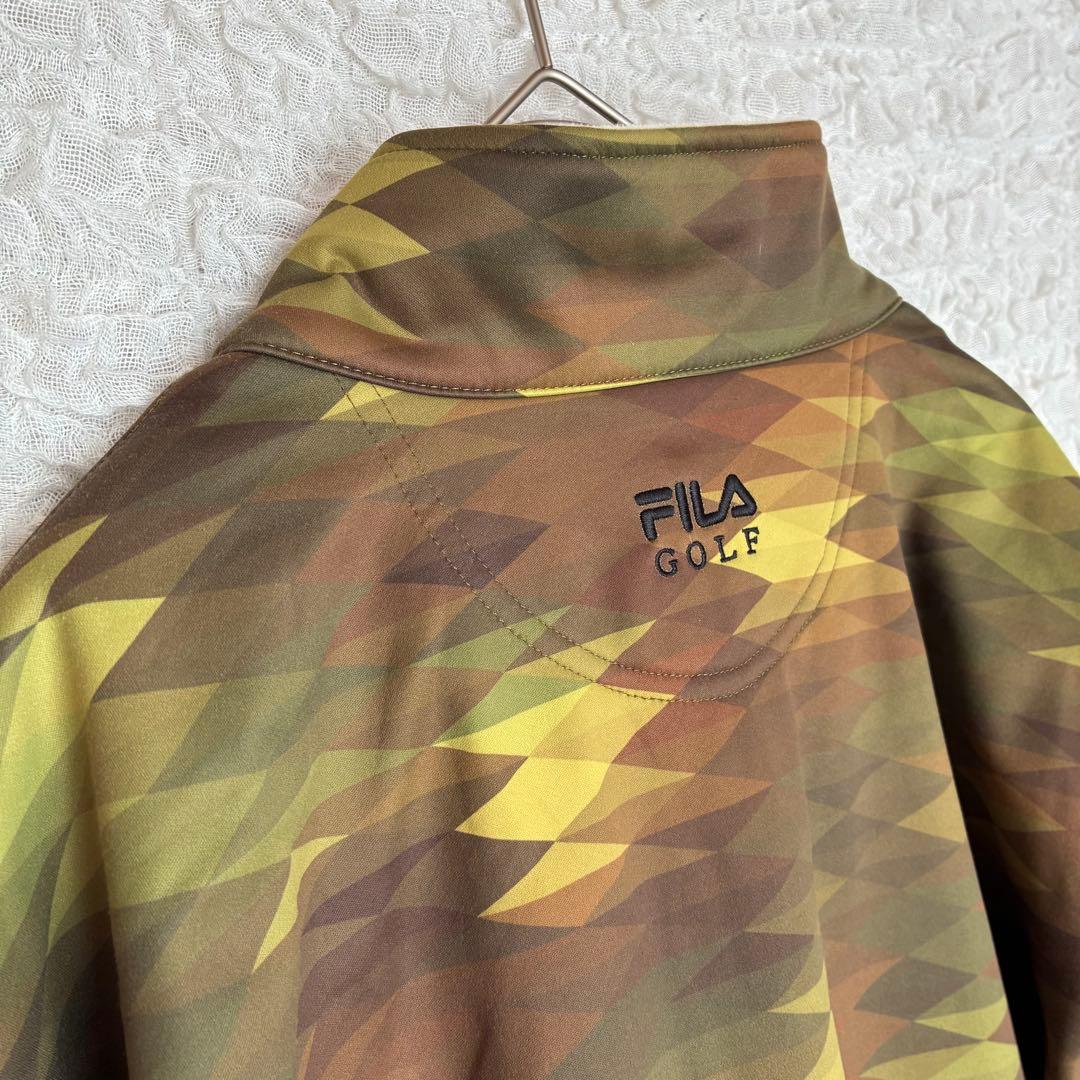 フィラゴルフ トラックジャケット 総柄 裏フリース迷彩柄 ジャンパー L
