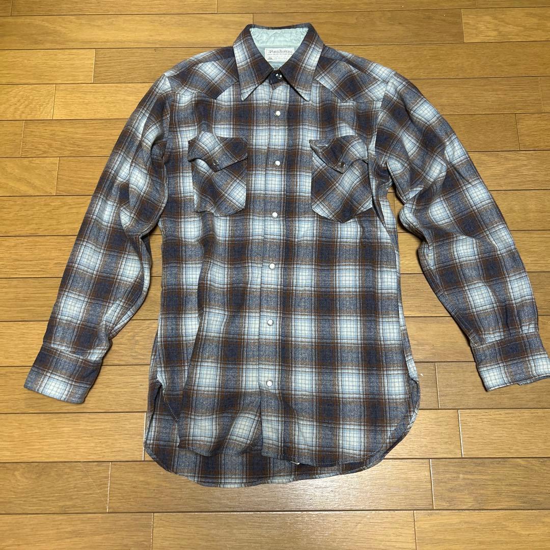 70's 白タグ PENDLETON ペンドルトン オンブレウエスタンシャツ - メルカリ