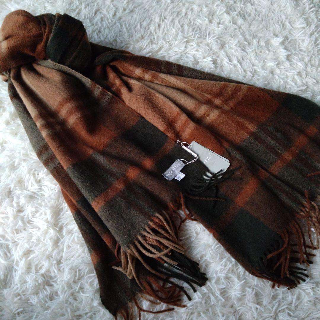 未使用タグ付✨ジョシュアエリス　　カシミヤ100% 大判ストール