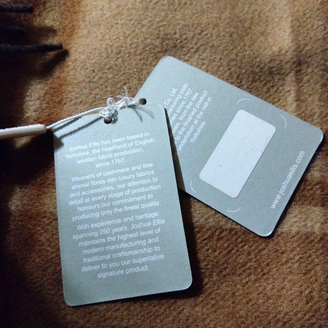 未使用タグ付✨ジョシュアエリス　　カシミヤ100% 大判ストール