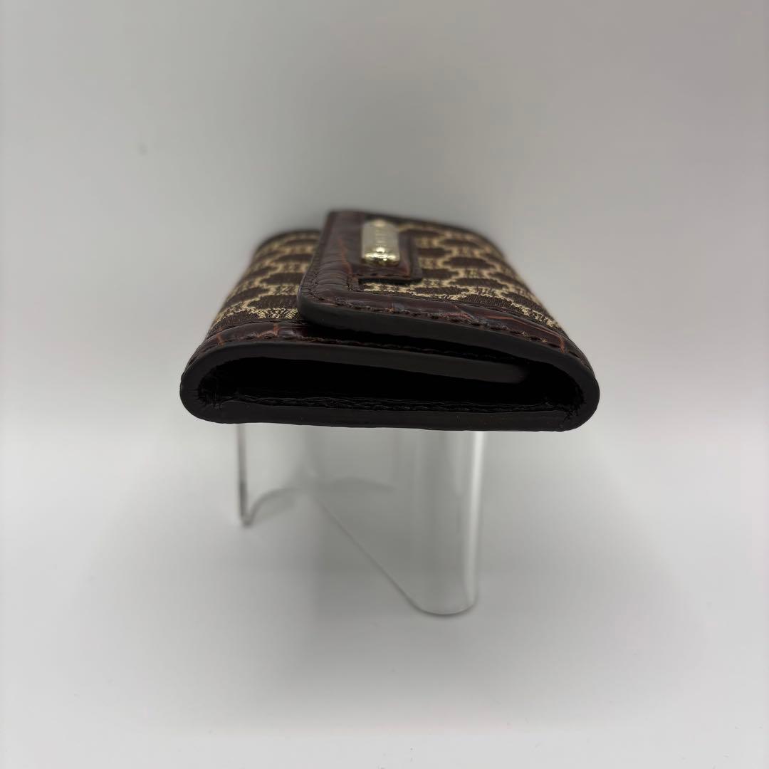 希少品　CELINE キーケース　6連　マカダム　ブラウン　クロコ　レザー　キー