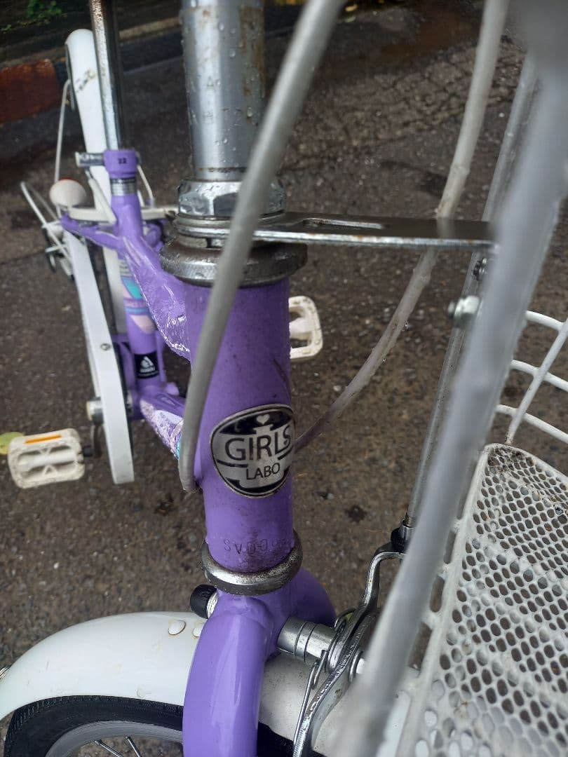 GIRLS LABO 子供用自転車 紫色 22インチ 手渡し引き取り限定