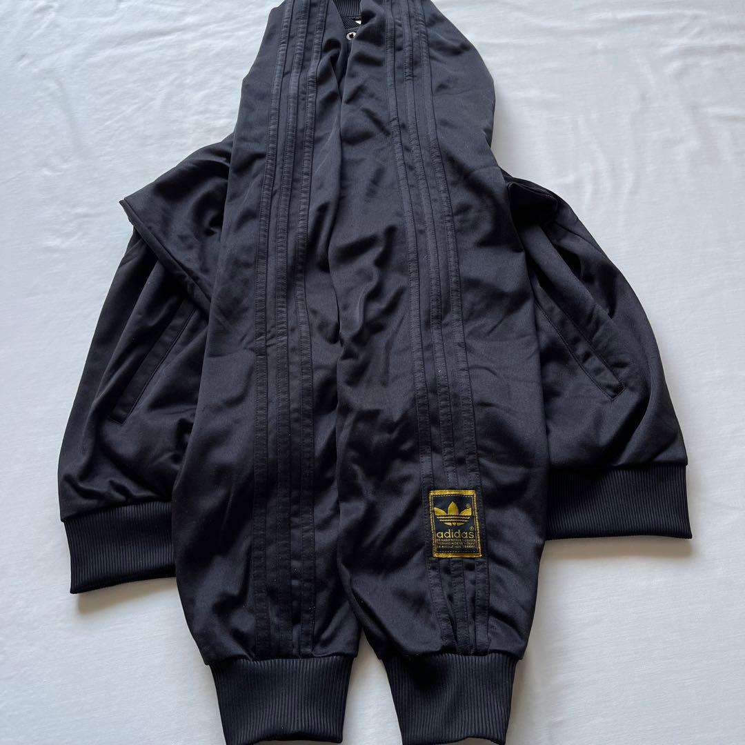 adidas アディダス ジャージトップ スナップボタン 90s 00s 黒金