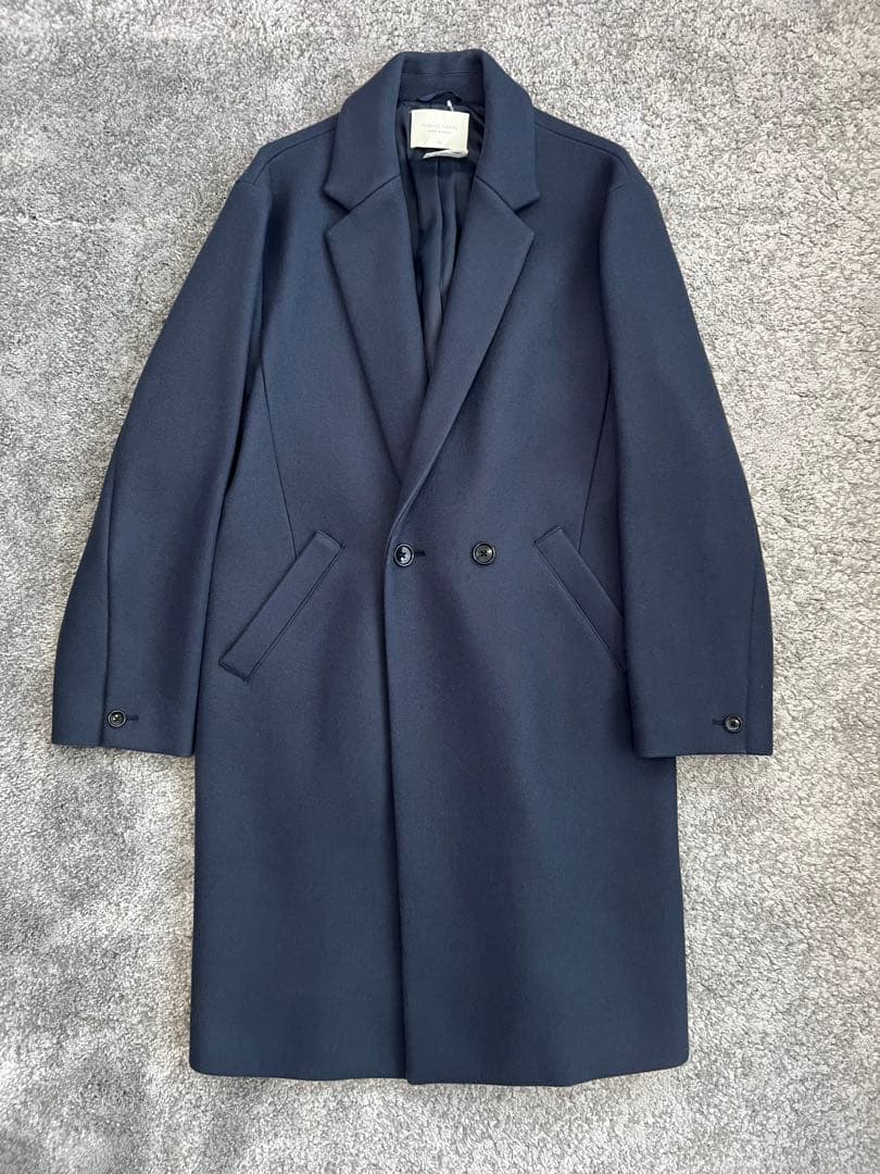 PUBLIC TOKYO スーパー140's ダブルチェスターコート ネイビー - メルカリ