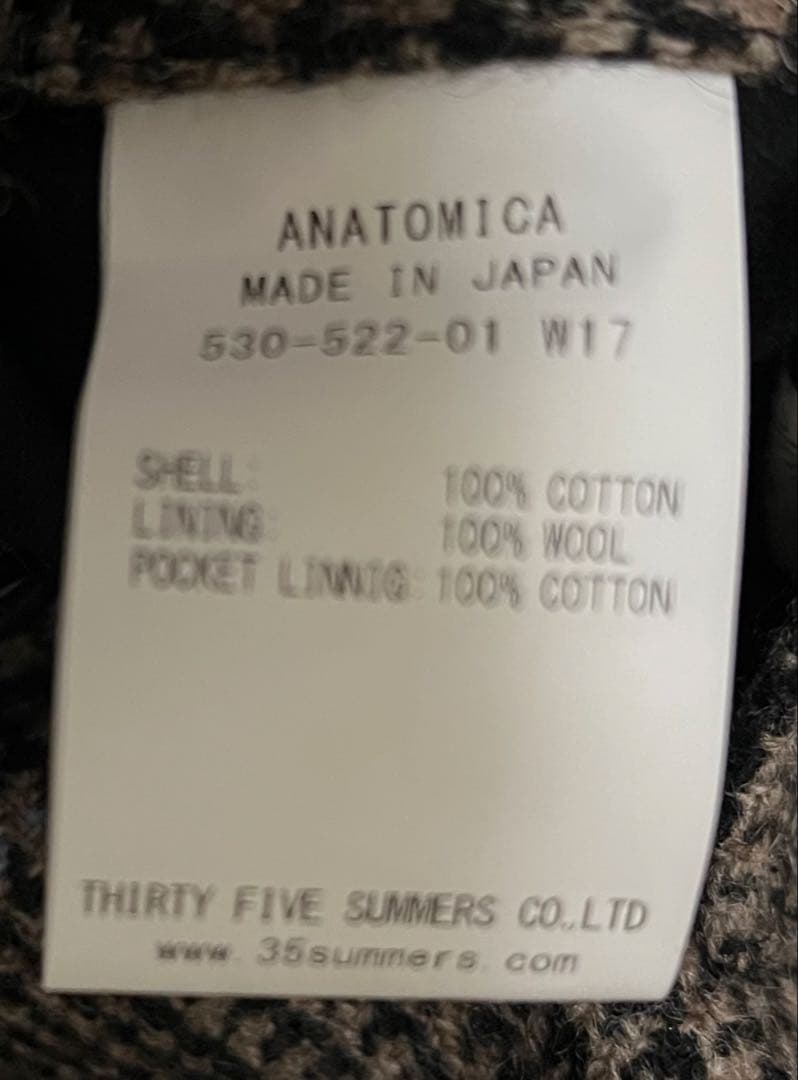 ANATOMICA Single Raglan Coat Ⅱ 廃盤新品サイズ48