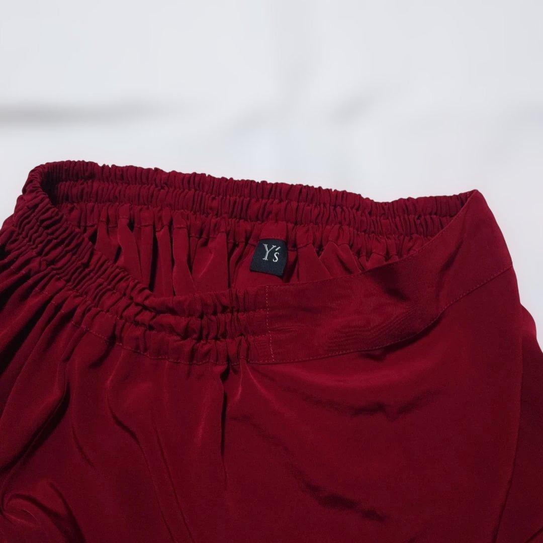 ワイズY's 22aw トリアセテートデシン　サルエルパンツ　赤