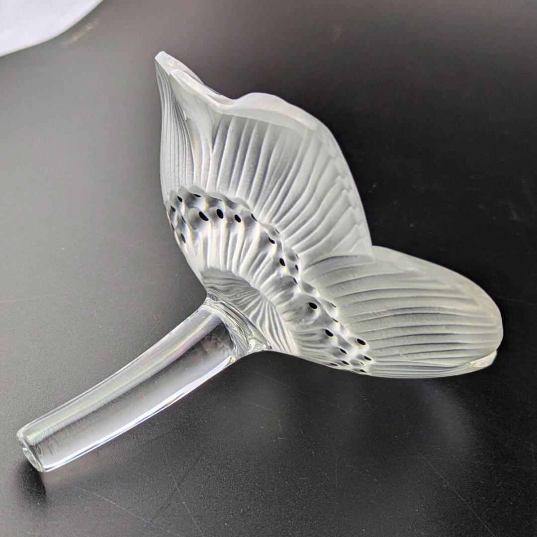 上品な趣☆ラリック アネモネ ペーパーウェイト フロスト エナメル