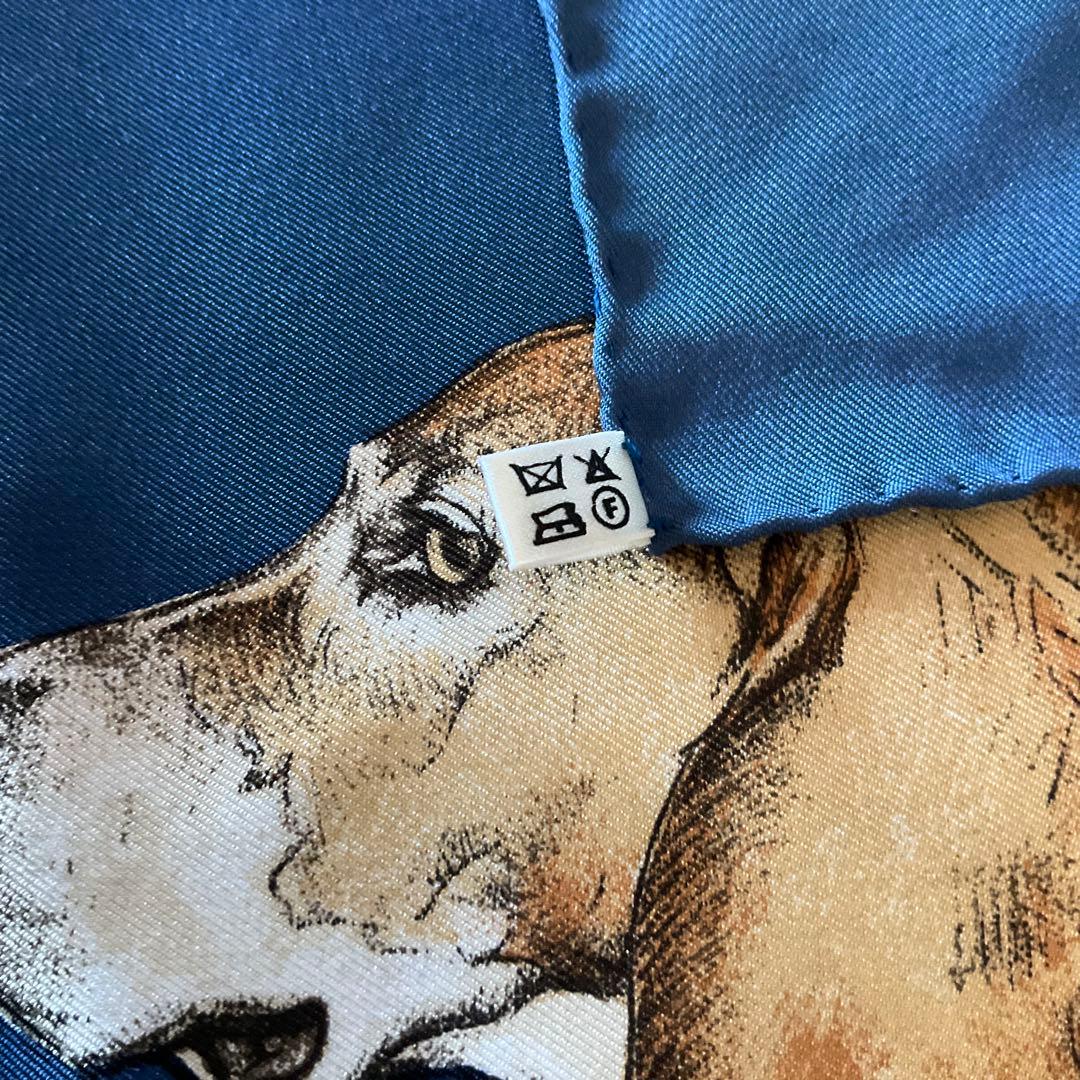 エルメス　スカーフ　カレ90 poret 猟犬　1960年代？　日本未発売