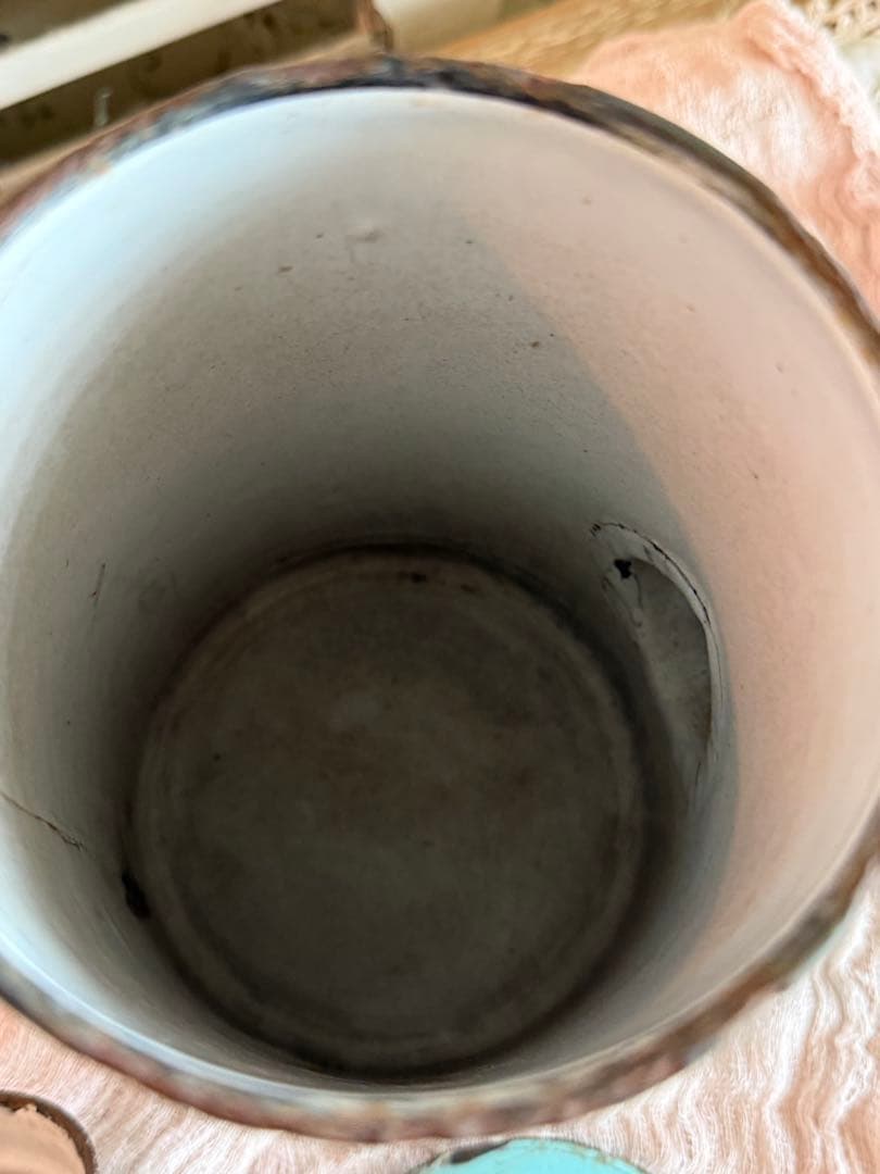 激レア！オールハンドペイントフランスアンティーク水色に小鳥柄の