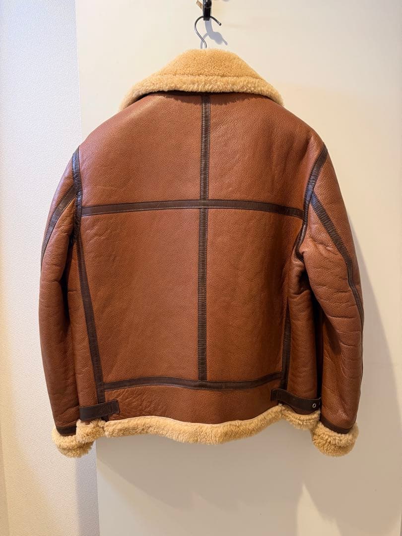 ポーランド製BOLINI 羊革ムートンフライトジャケット ブラウン48サイズ