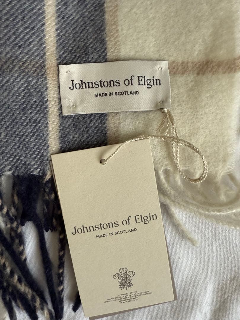 ジョンストンズ カシミヤ大判ストール　ノックモア　新品未使用　新タグ