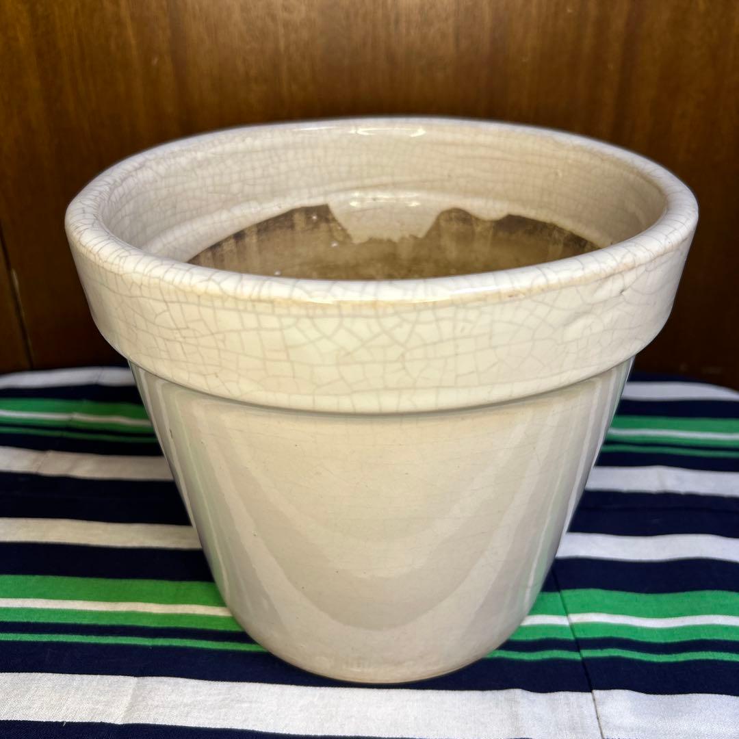 美品 白の塗鉢3個セット、貫入入り2点20cm,19cmと貫入なし1点16㎝