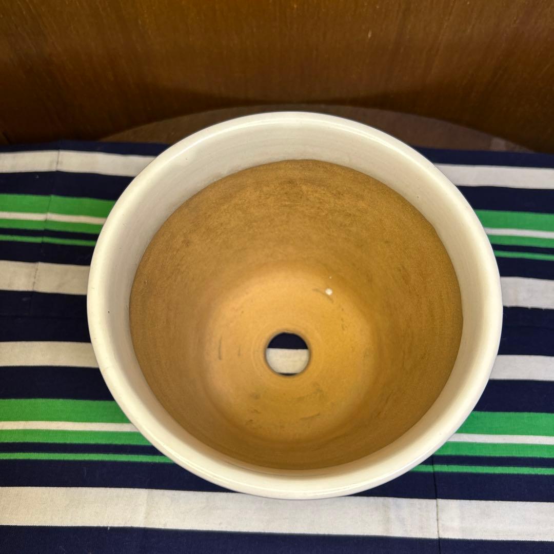 美品 白の塗鉢3個セット、貫入入り2点20cm,19cmと貫入なし1点16㎝