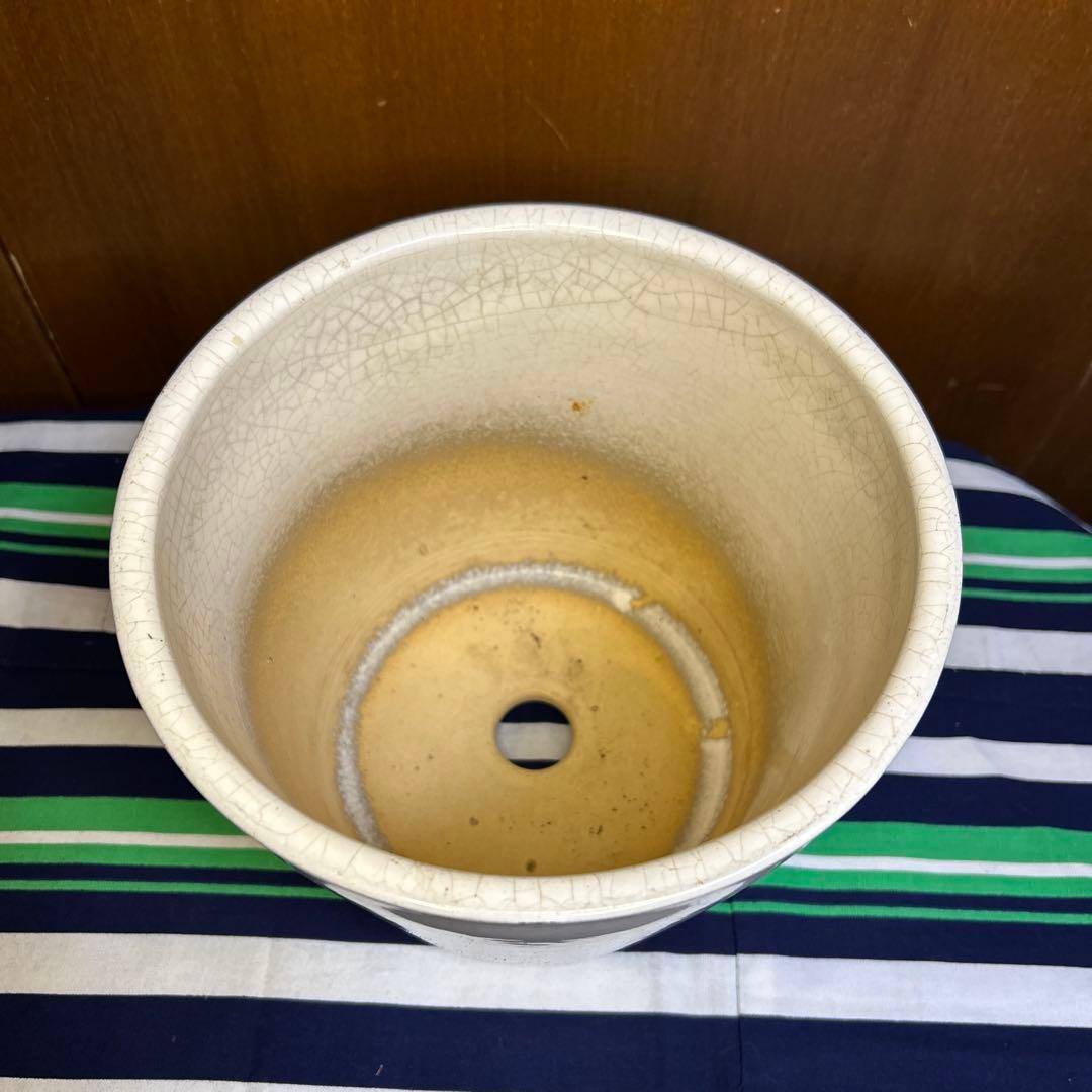 美品 白の塗鉢3個セット、貫入入り2点20cm,19cmと貫入なし1点16㎝