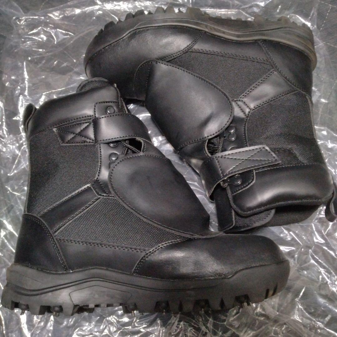 【匿名配送】荘快堂　先芯甲ガード付きスパイクブーツ　安全長靴　ブラック　25.5