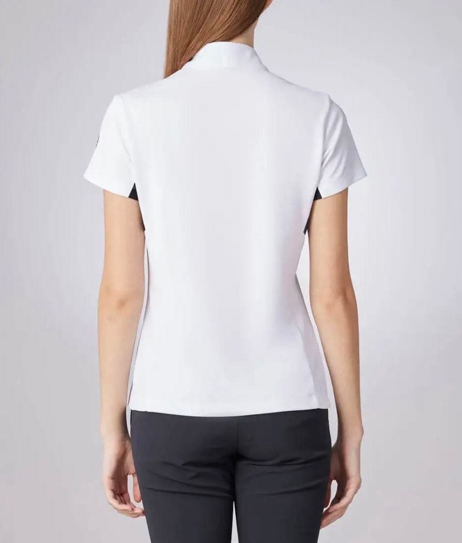 2025年新作✨デサント ゴルフウェア ハーフジップ鹿の子半袖シャツ レディース