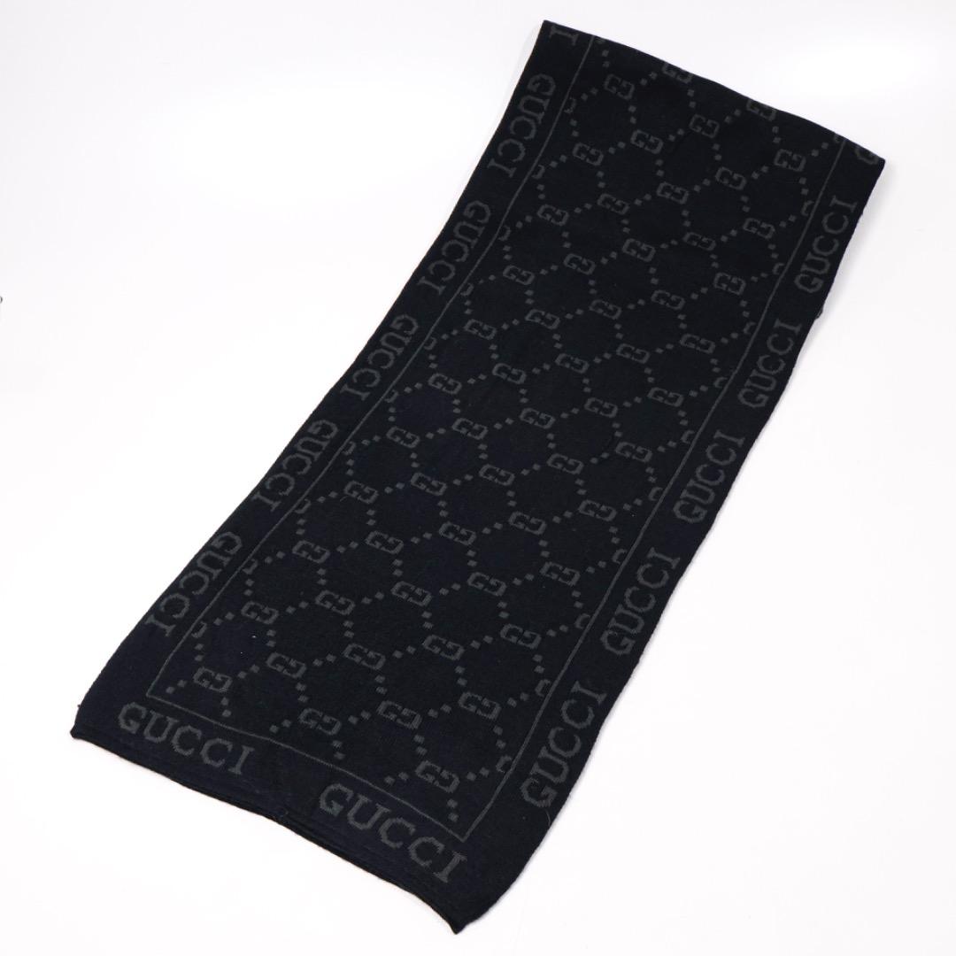 H4395-77◾️グッチ　GG グッチ　ウールマフラー　Y2K