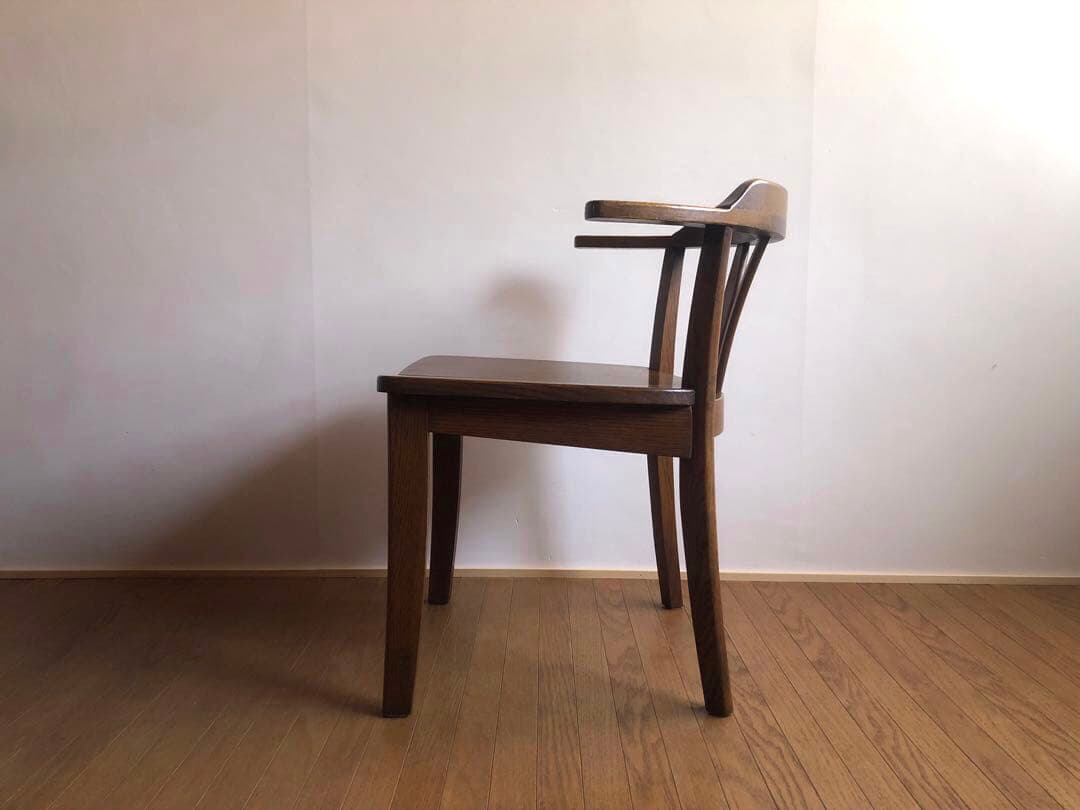 飛騨家具 浜本工芸 アームチェア⑤ 肘掛け 安楽椅子 楢無垢材 民藝家具 古民家