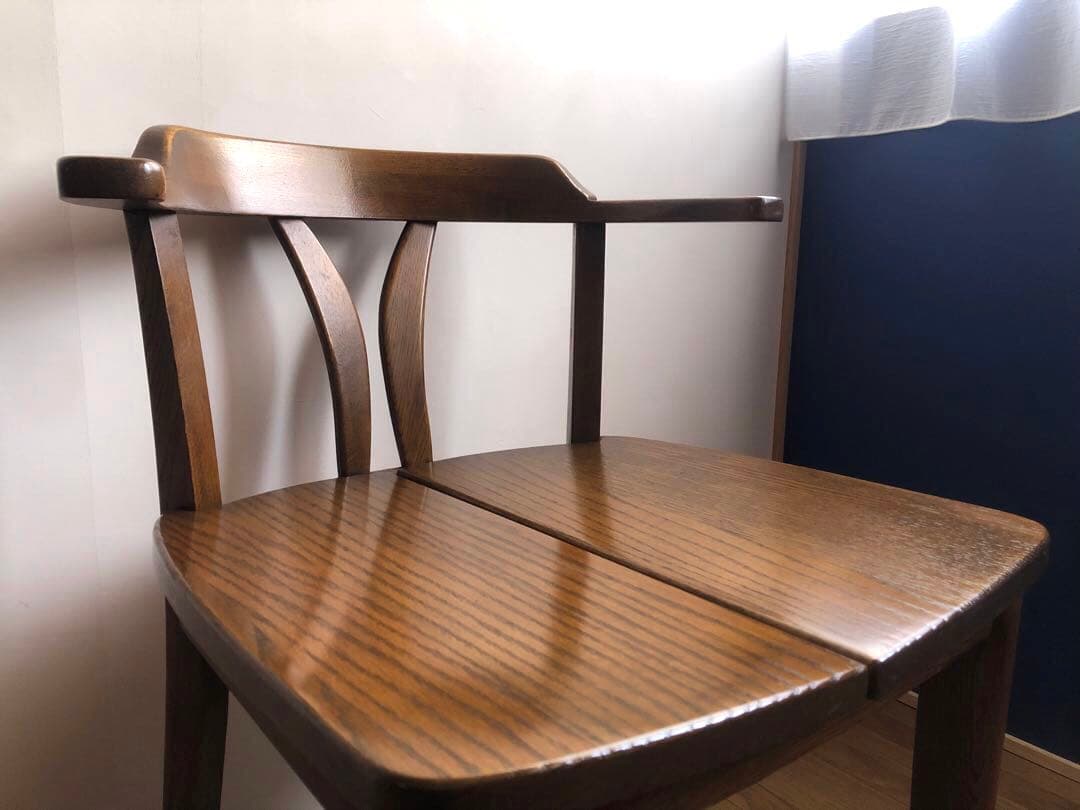 飛騨家具 浜本工芸 アームチェア⑤ 肘掛け 安楽椅子 楢無垢材 民藝家具 古民家