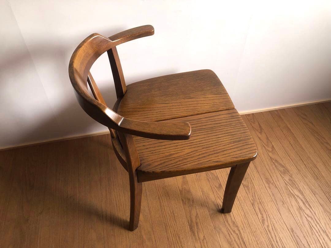 飛騨家具 浜本工芸 アームチェア⑤ 肘掛け 安楽椅子 楢無垢材 民藝家具 古民家