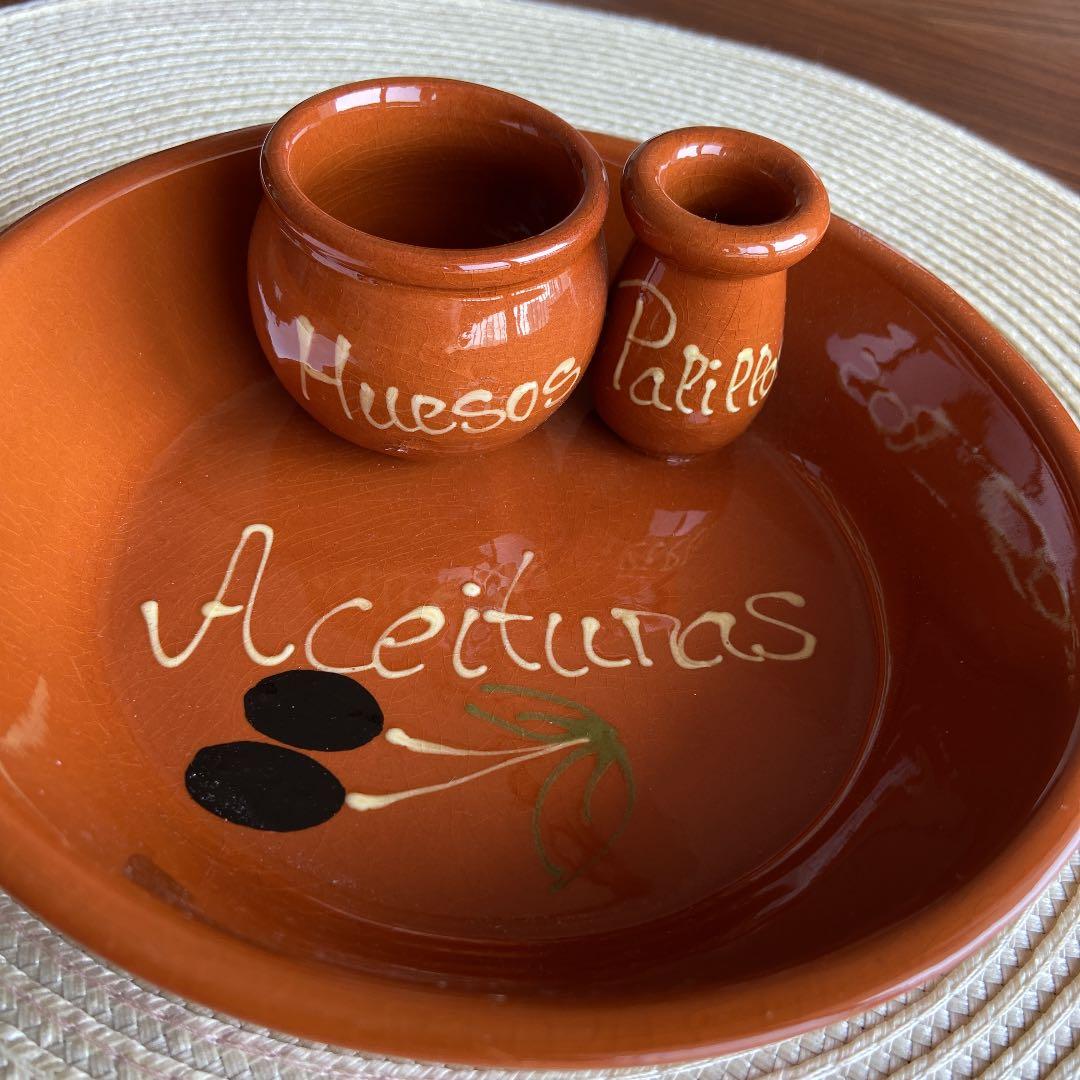 スペイン陶器 オリーブ皿 ハンドペイント - メルカリ