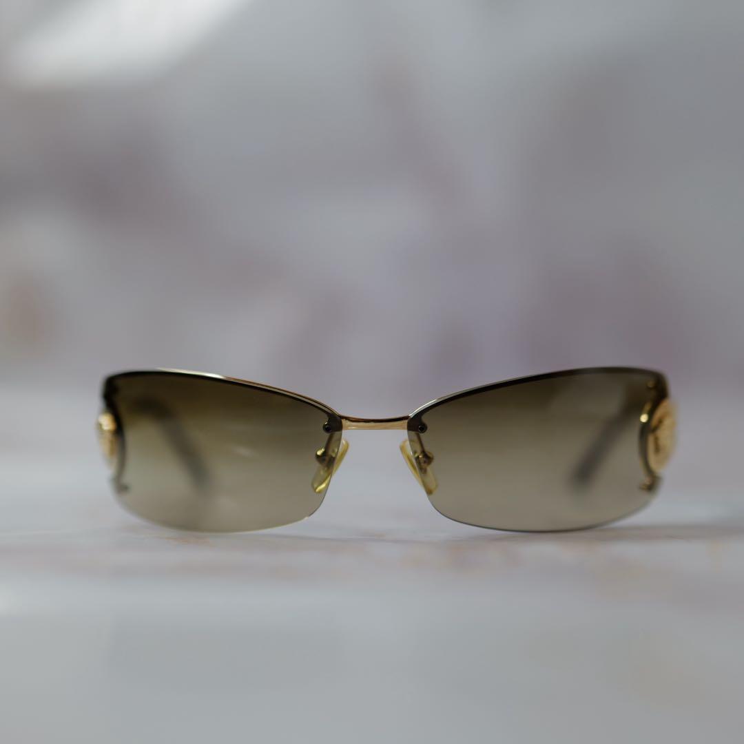 VERSACE HYDE 着用 リムレス サングラス ケース付き