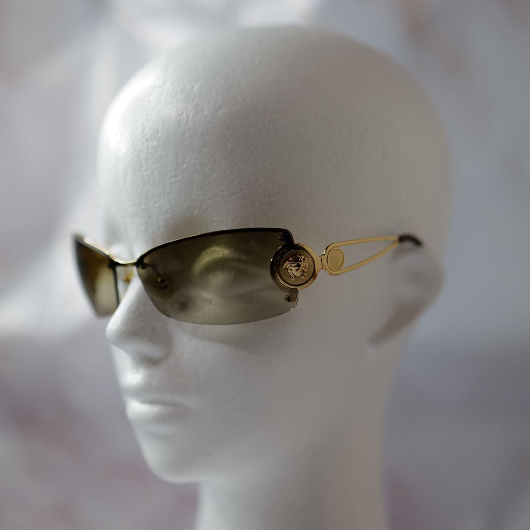 VERSACE HYDE 着用 リムレス サングラス ケース付き