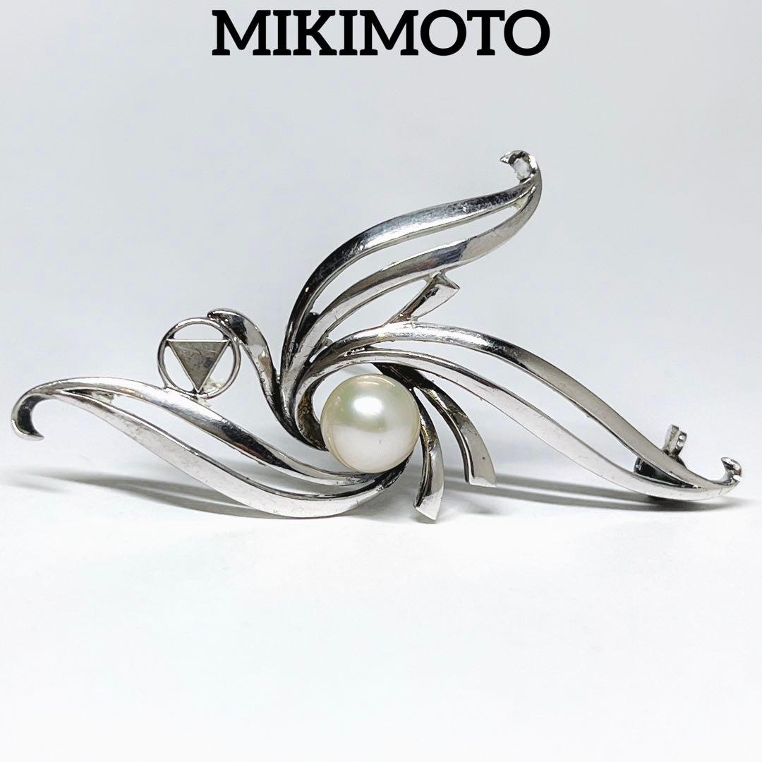 MIKIMOTO ミキモト パール 本真珠 ブローチ コサージュ シルバー
