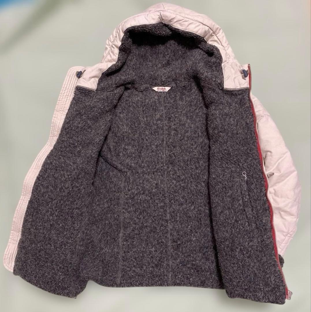 45rpm 日本のブランド フード付きコート 淡いベージュにダークグレー