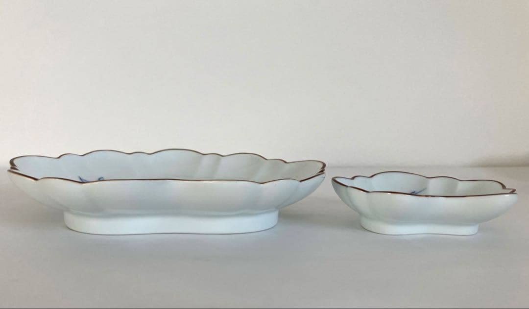 辻製磁社★形変皿★柄違い3セット★リスブドウ★ウサギ★牛★笛★有田焼