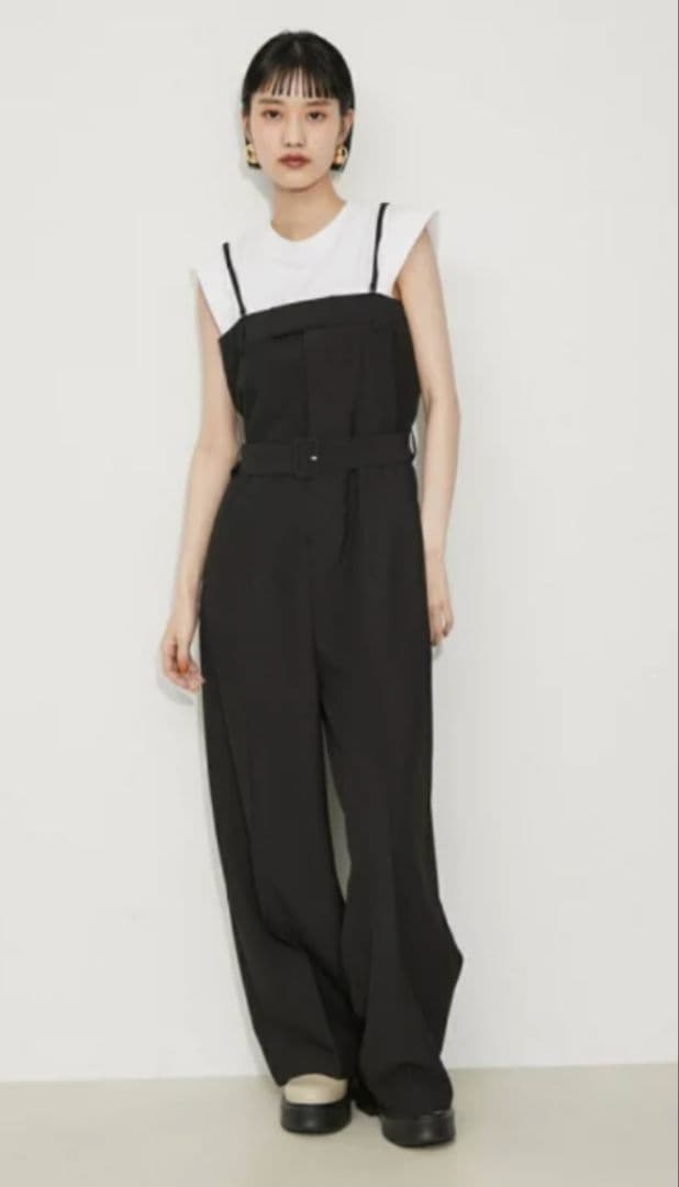 ADAM ET ROPE' ベルテッドベアロンパース ブラック　SIZE：38