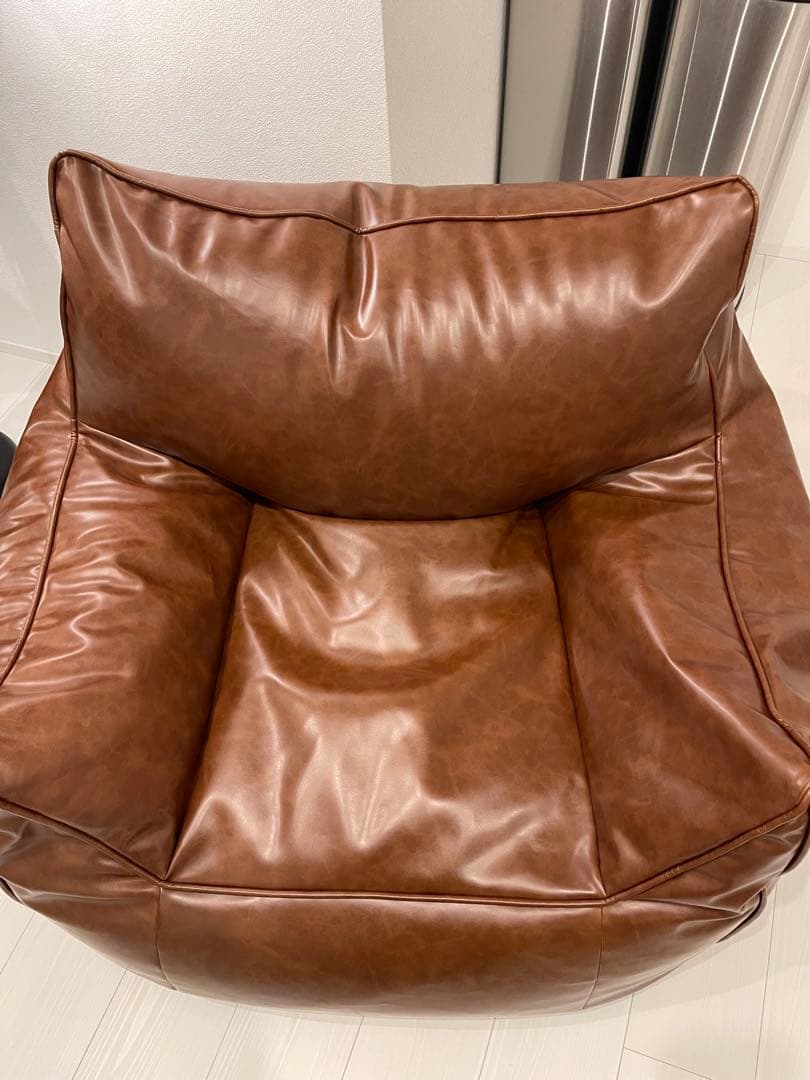 韓国ソファ 一人掛け 合皮レザー ビーズクッション