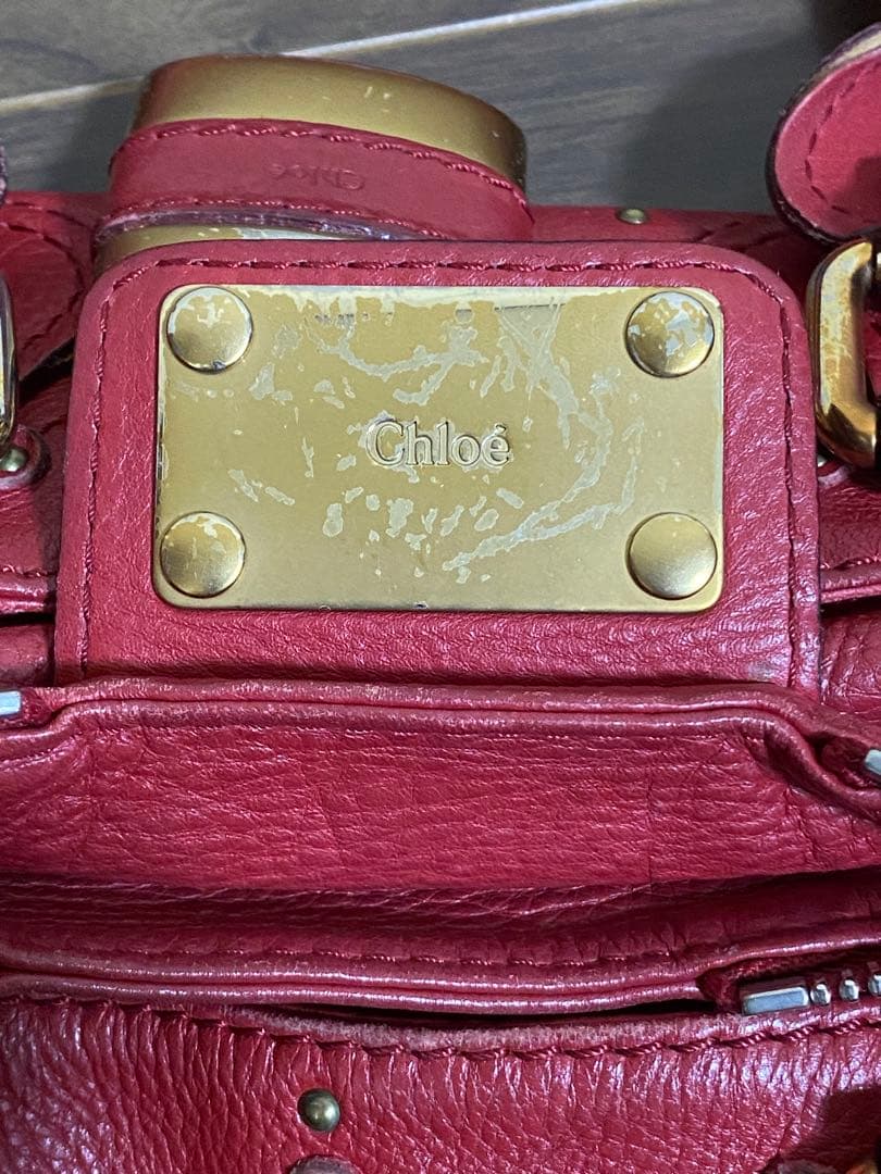 Chloe クロエ パディントン ボルドー レザー ショルダー 希少 ビンテージ