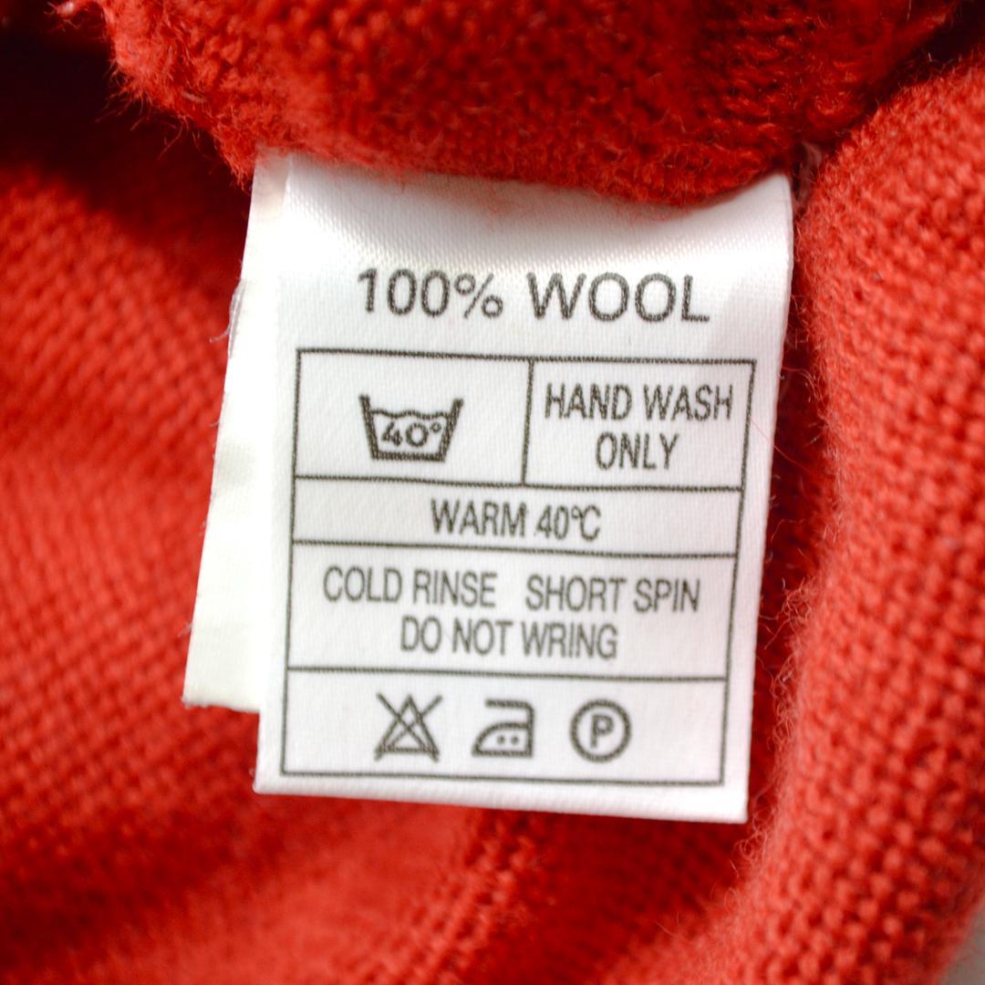 【極美品】BURBERRYバーバリー英国製 ヴァージンウール製ニットセーターL赤