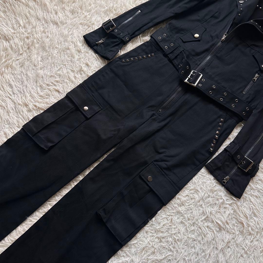 美品　ブラックピースナウ　BPN つなぎ　オーバーオール　スタッズ　y2k 黒