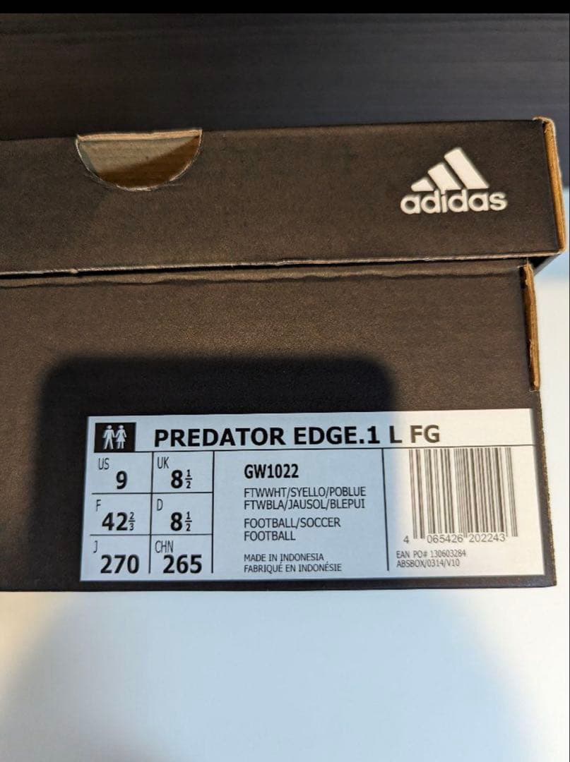 アディダスプレデターエッジ.1LFG 27.0cm adidas・新品、未使用