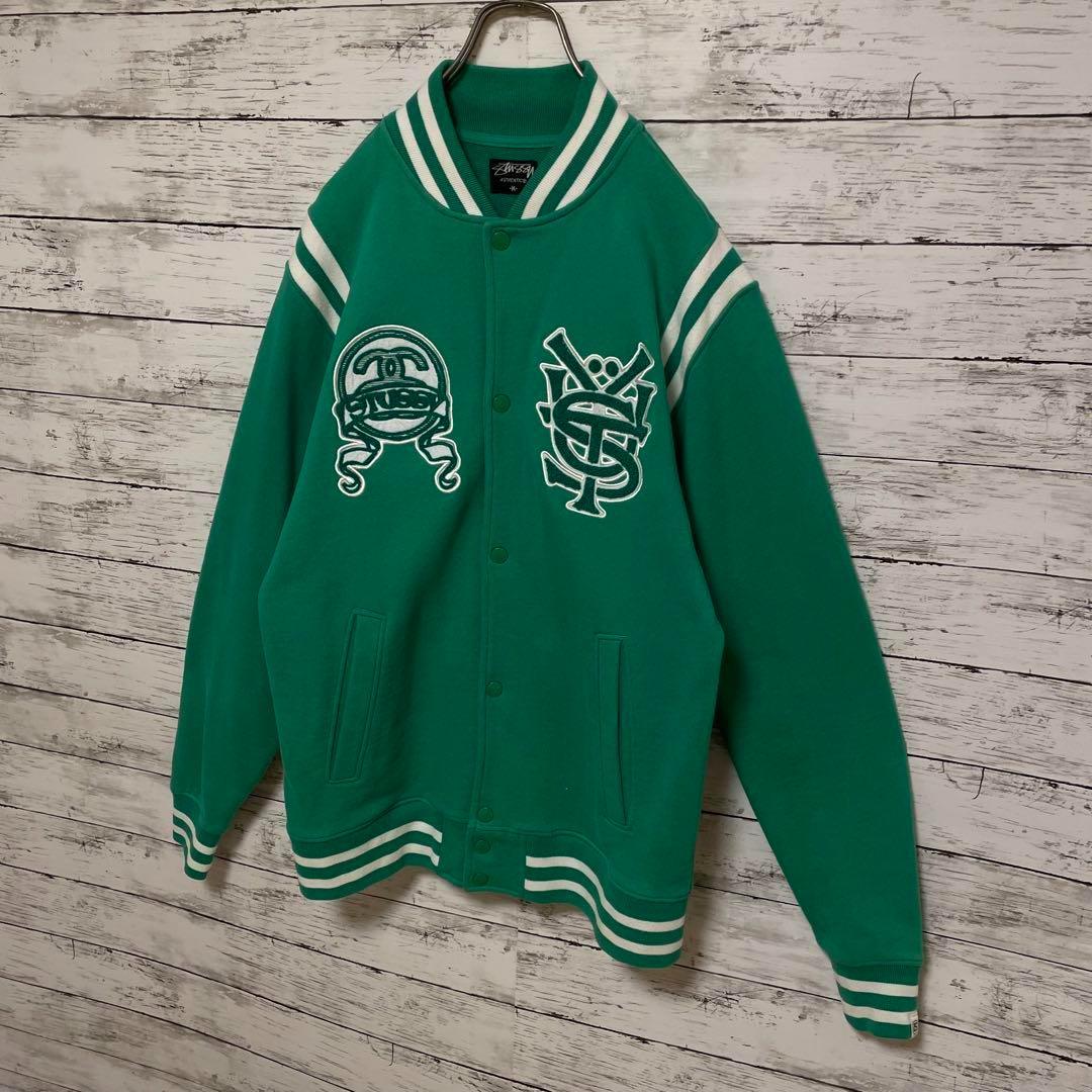 425【入手困難】ステューシー♤刺繍ビッグロゴ　スタジャン　即完売モデル　美品