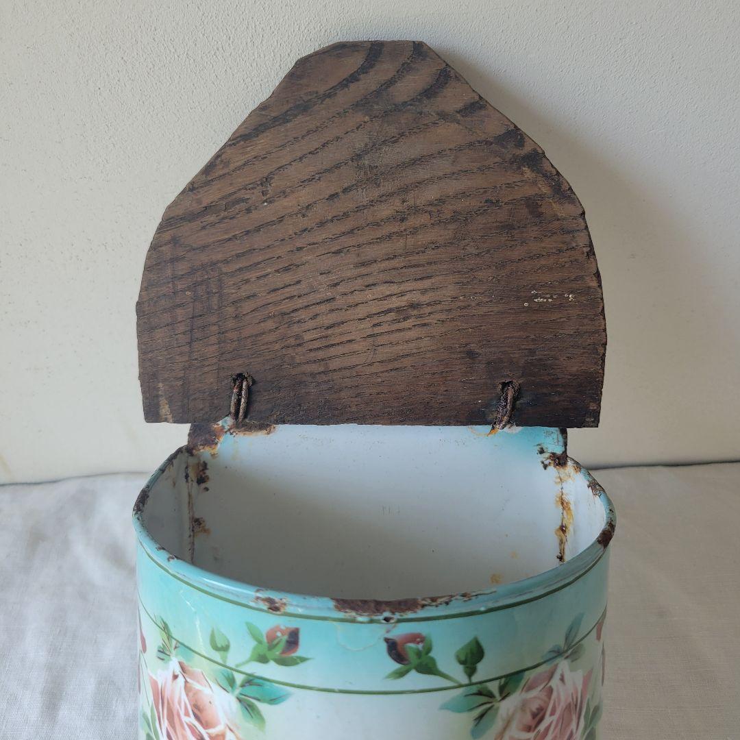 フランス　アンティーク　ホーロー　sel缶　JAPY