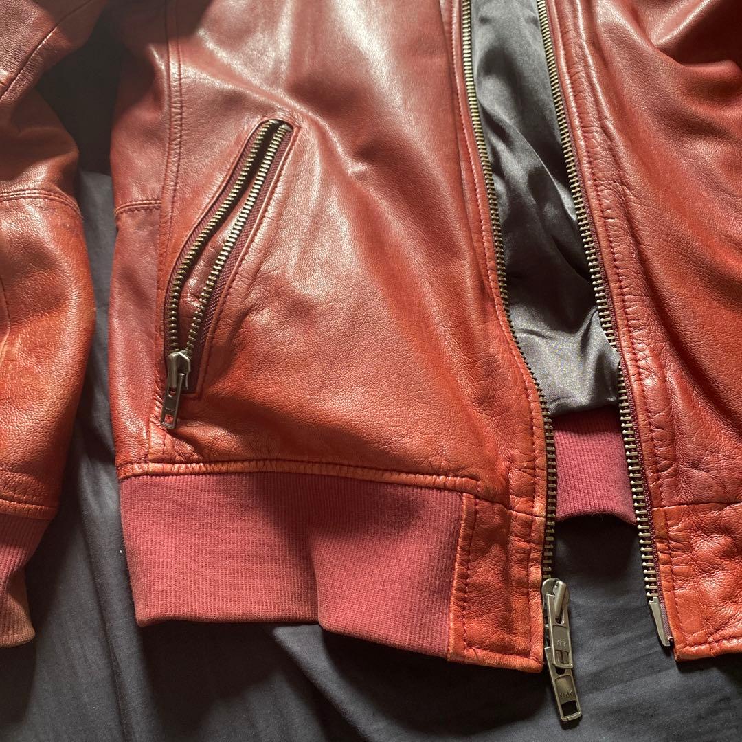 AVIREX 革ジャン　レッド