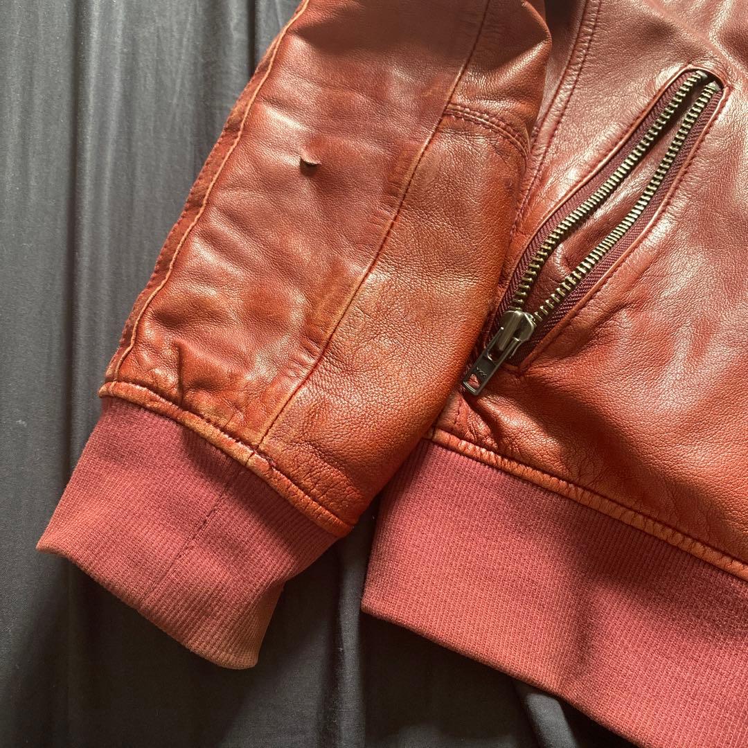 AVIREX 革ジャン　レッド