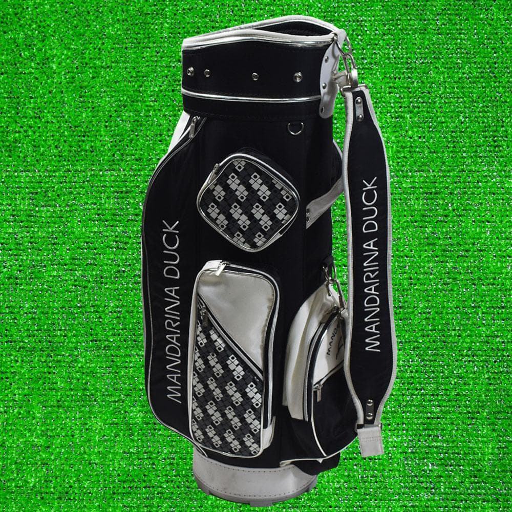 マンダリナダック/Kasco レディース キャディバッグ【黒×白】美品
