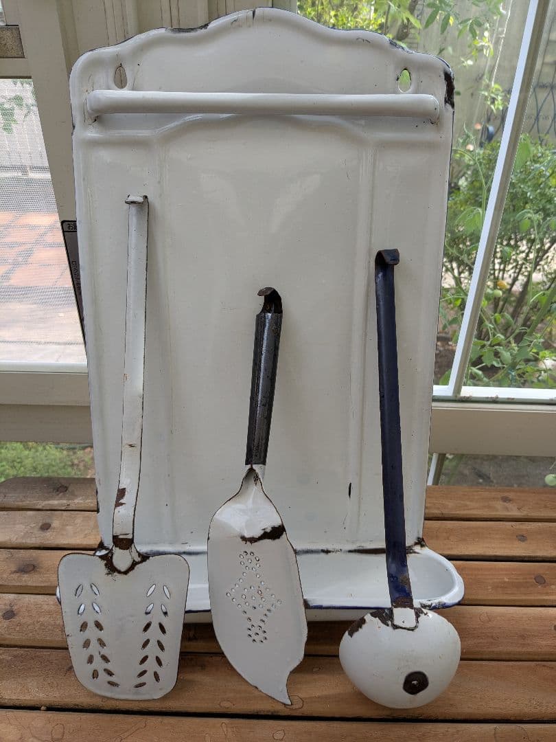 ホーロー　レードル3点セット　アンティーク