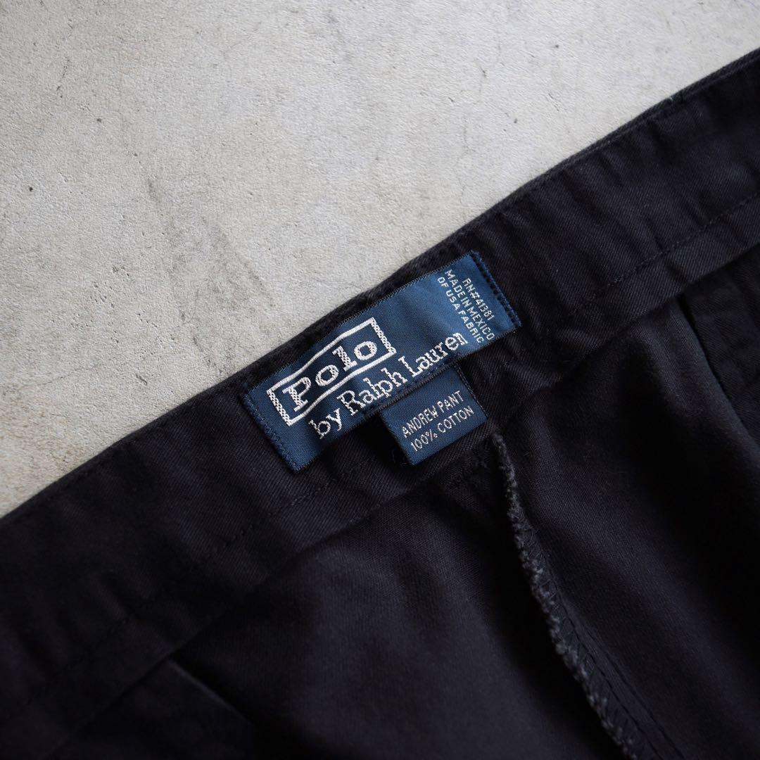 90s ラルフローレン ANDREW PANT ポロチノ 黒 タックチノ USA - メルカリ