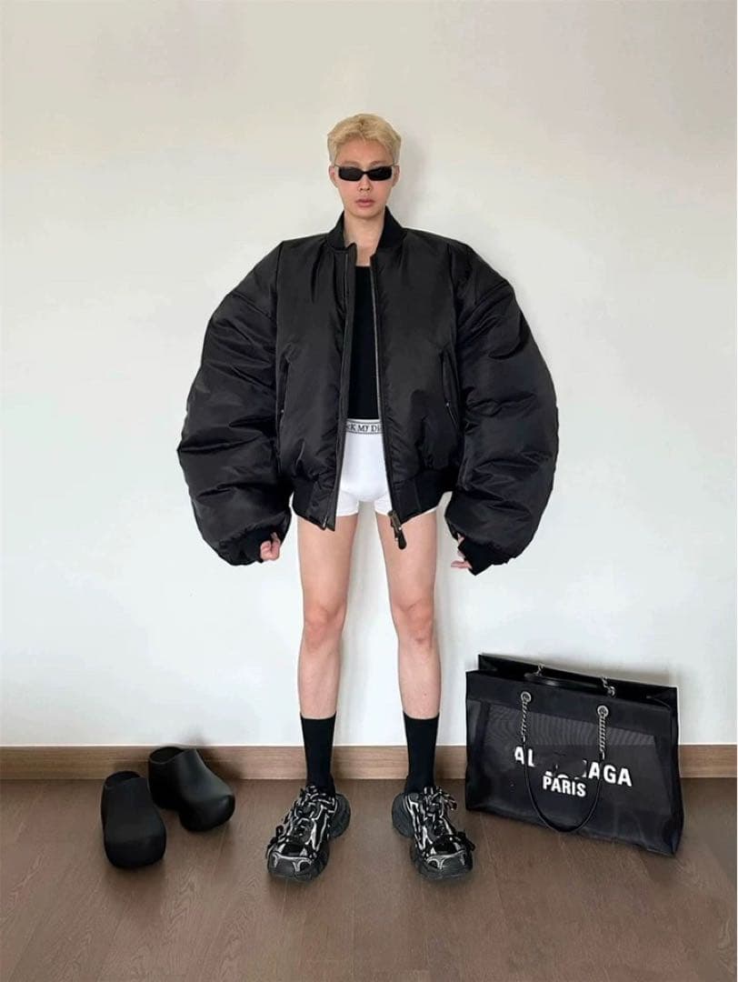 新品未使用タグ付き オーバーサイズ 中綿 ボンバージャケット ブラック MA-1