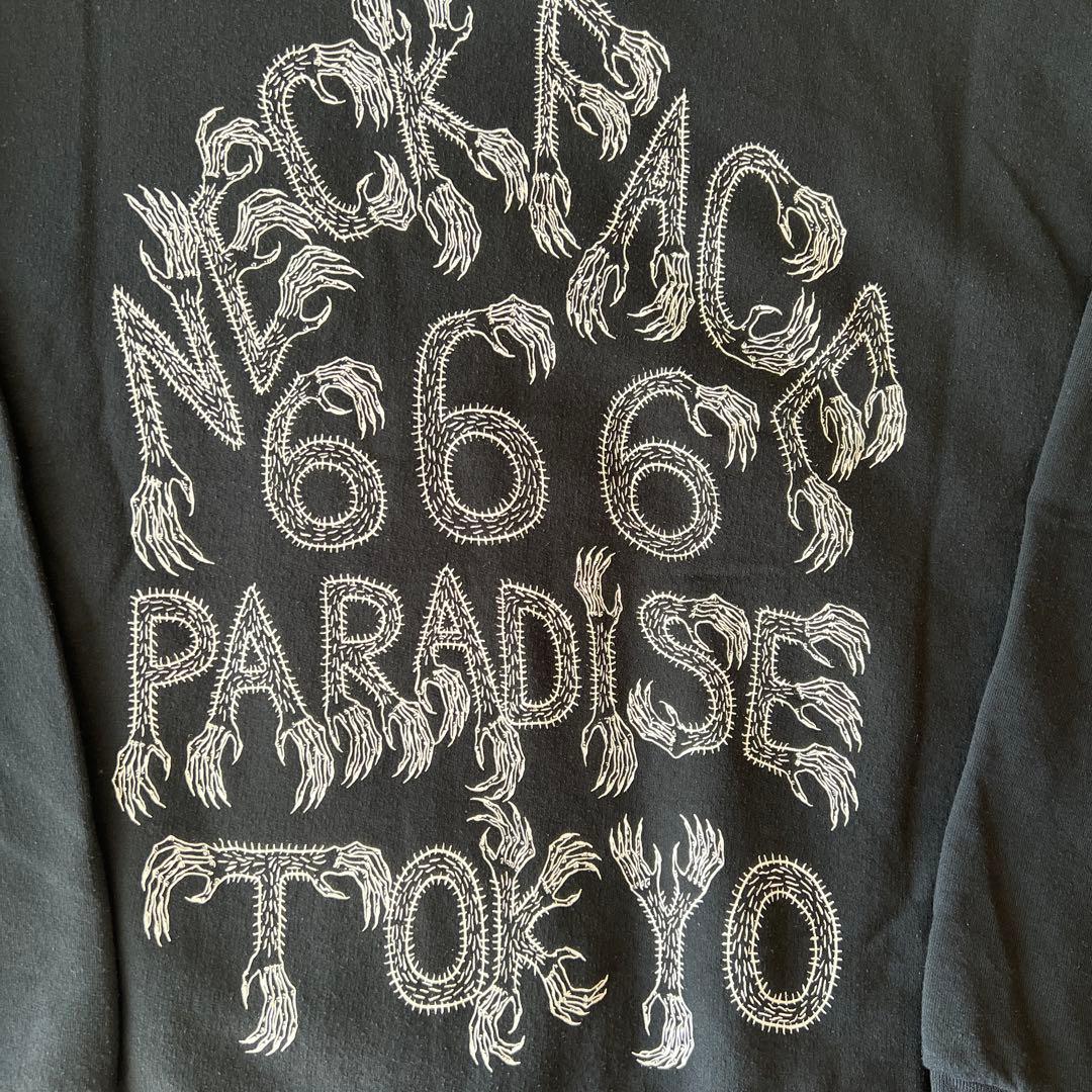 ワコマリア×ネックフェイスプリントロゴ スウェット 黒XL.