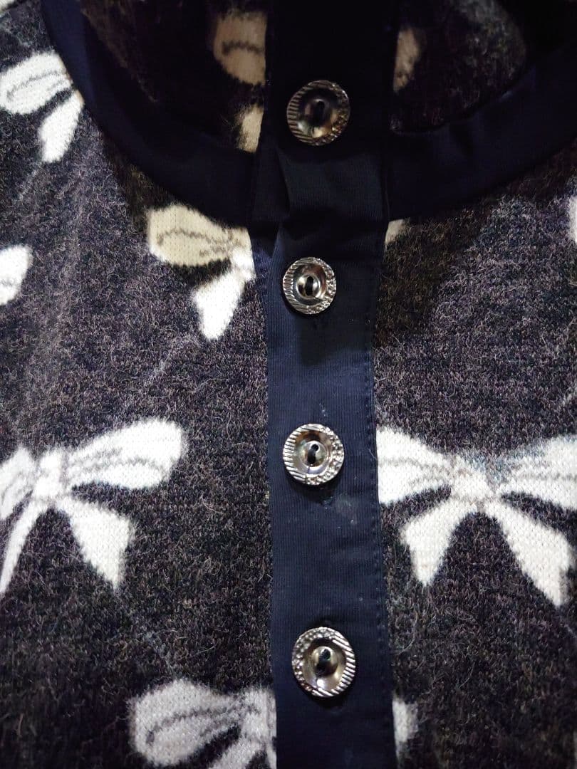 GALLIANOガリアーノ リボン柄ニット LセーターMADE IN ITALY