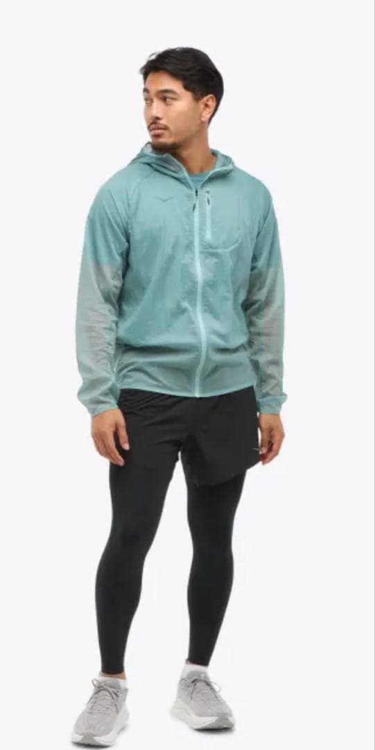 HOKA ウィンドシェル ジャケット ナイロン 防風 XL メンズ ブルー